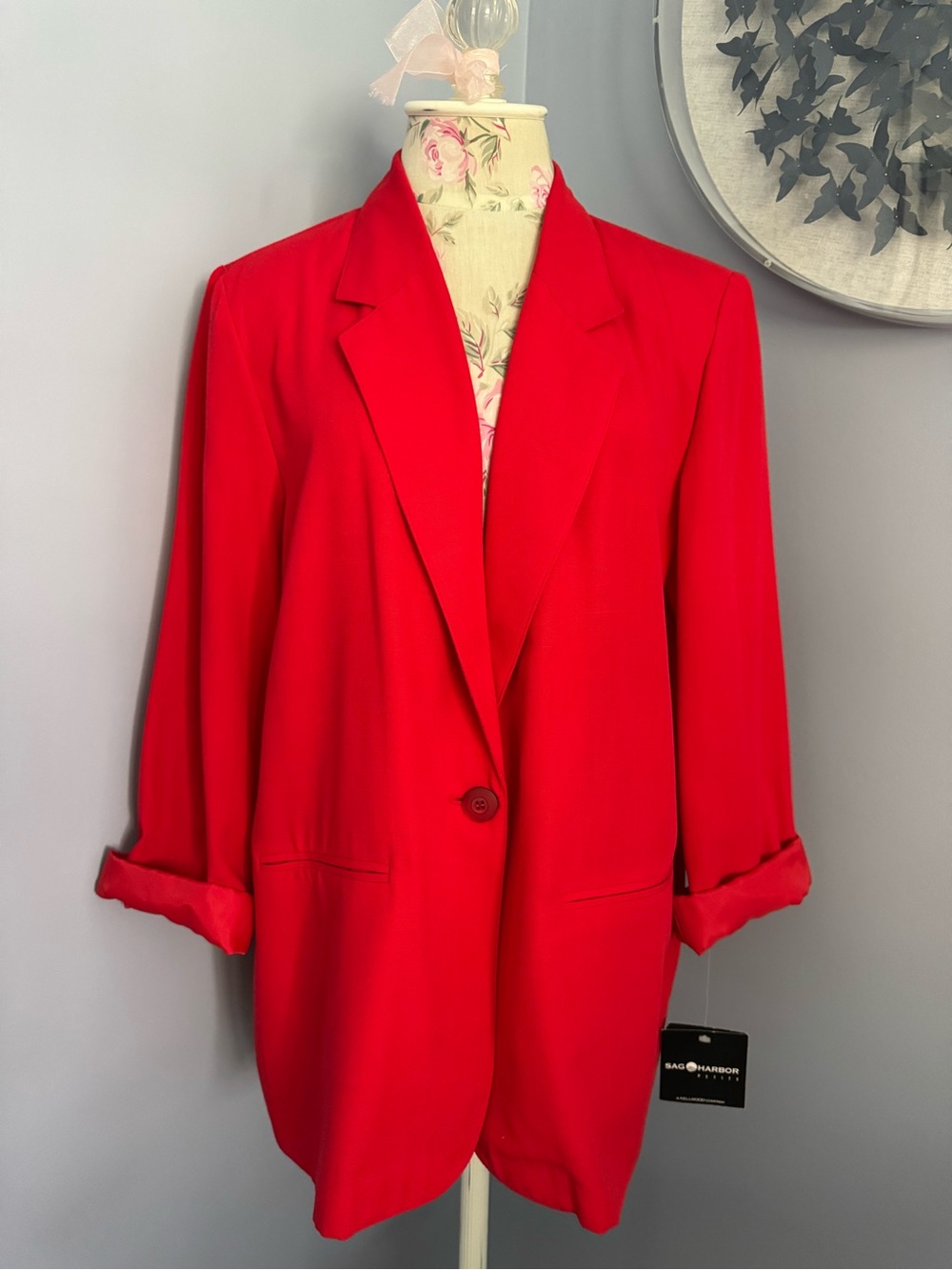 🆕 Sag Harbor Bold Red Women's Blazer